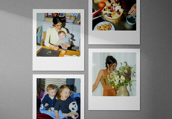 Vintage Polaroid Photo Frame Mockup - obrazy, fototapety, plakaty