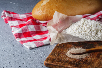 Granulated dry yeast on a dark rustic background