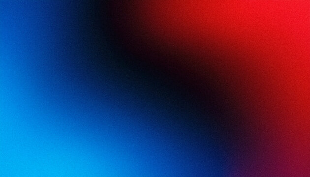 Abstract red and blue gradient background with grain texture