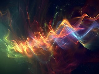 Pulsating Sound Wave Colorful Abstract Ripple Distorting the Space