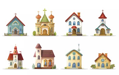 Church Facade Vector Icon Design, Urban and suburban house symbol, Real Estate and Property Sign, Apartment and Mortgage Stock Illustration