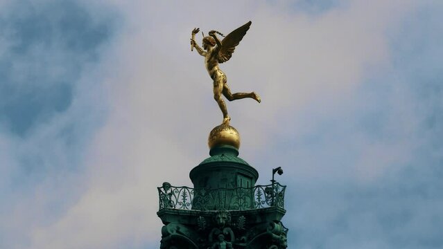 Genie de la Liberte or the Spirit of Freedom atop the July Column in Paris commemorating the Revolution of 1830