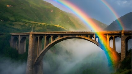 rainbow bridge over river