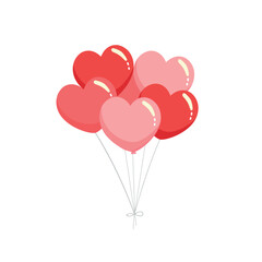 Heart balloons isolated on white background. Heart shaped balloons. Valentine's day concept. Vector stock