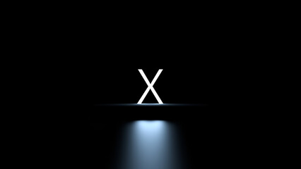 X Roman numeral. Number 10,X, Roman luminous neon,wallpaper.3D render