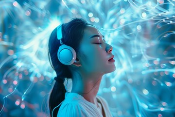 Optimizing Sleep and Neurotransmitter Processes with Models and Hypotheses: Calmness Techniques for Brain Rest and Serenity Sleep Enhancement. - obrazy, fototapety, plakaty