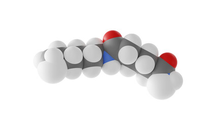 nylon 66 molecule, polyamide, molecular structure, isolated 3d model van der Waals