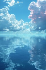 Naklejka premium b'Pink clouds over a vast ocean'