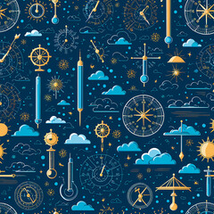 patterns of clock and thermometer