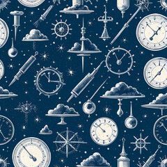 patterns of clock and thermometer