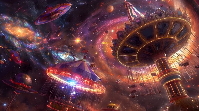 Captivating Cosmic Spectacle Dimensional Gateways and Intergalactic