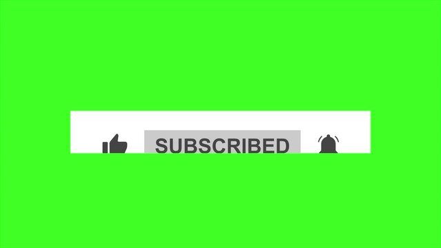 YouTube Subscribe Button, Like Subscribe Bell Notification Button, subscribe to the channel in Green Background.