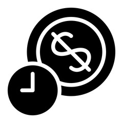 time is money glyph icon