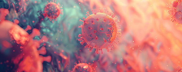 3d render of corona virus with background - obrazy, fototapety, plakaty