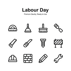 Have a look at this amazing labor day icons set, unique vectors