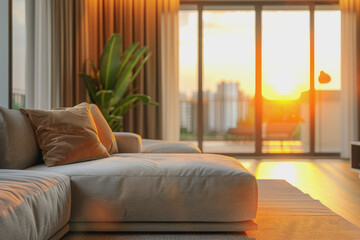 A blurry luxurious apartment, background image for the front page of an online shop