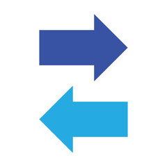Blue arrows. Right and left . Vector Illustration
