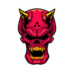 devil skull illustration