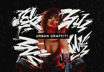 Urban Graffiti Style Photo Effect Mockup With Generative AI - obrazy, fototapety, plakaty