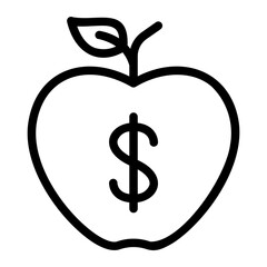 Fototapeta premium apple line icon