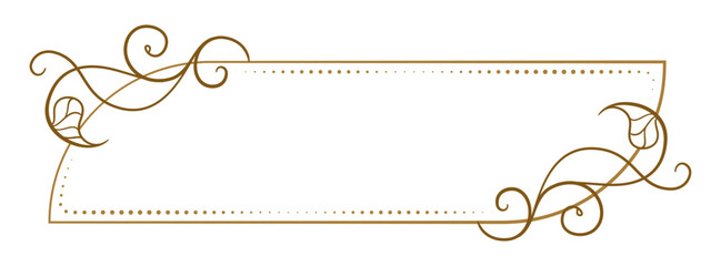 Vector horizontal rectangle frame with ivy leaves decoration