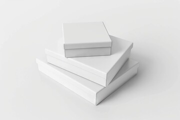 blank white 3d boxes isolated on white background product packaging mockup