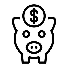 piggy bank line icon