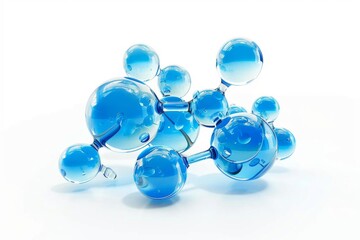 blue oxygen molecule symbol isolated on white background scientific chemistry concept 3d rendering