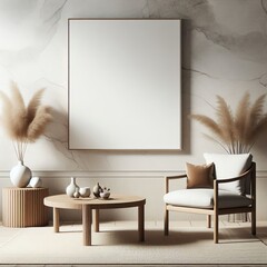Living room wall poster mock-up,Modern interior,Frame mock-up, ISO A paper size, Home house background interior mock-up, livingroom interior
