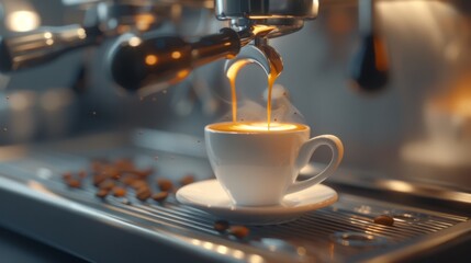 Fresh Espresso in White Cup
