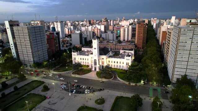 Palacio Municipal de La Plata vista de dron.