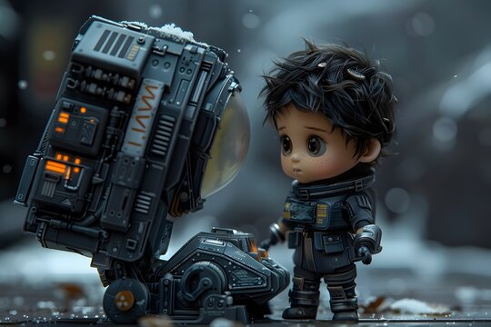 Chibi Art of Space-Faring Robot Companion for Oxygen Support in Hostile Environments