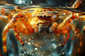Haunting Digital Collage Depicts Lurking Horror in Every Droplet:Protect Your Drinking Water from the Facehugger's Grasp