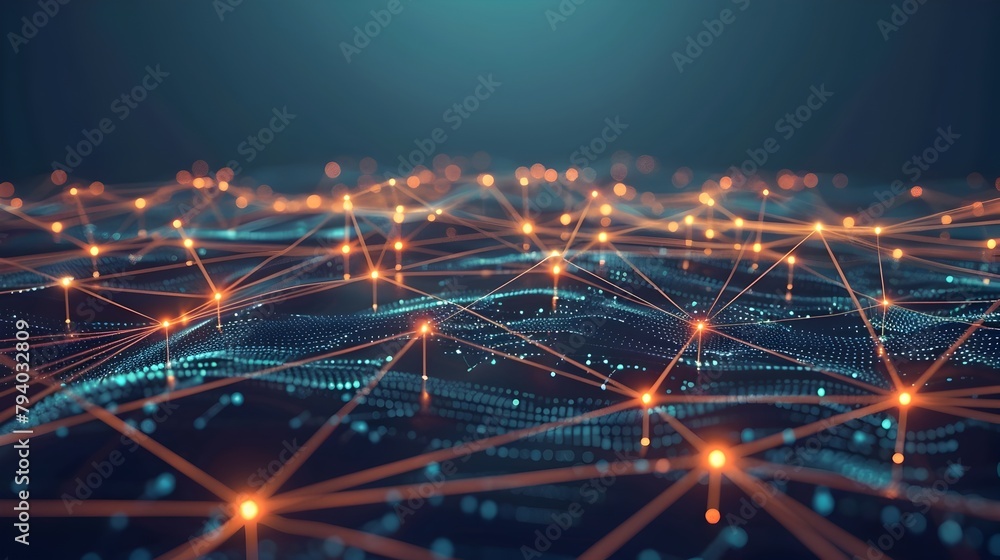 Aufkleber connecting data points: a stylized representation of digital progress