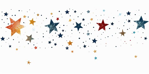 A Colorful Stars illustration on white sky background