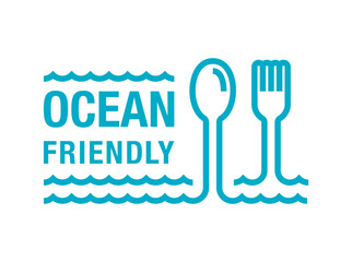 Ocean-friendly label in bold line