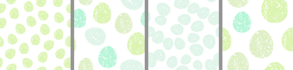 Watercolor set of seamless patterns. Collection of hand drawn pastel Easter eggs