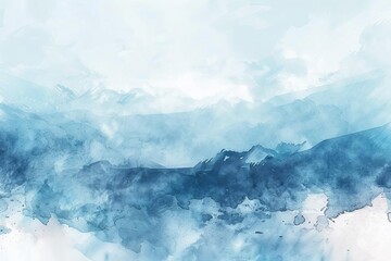 dreamy abstract light blue watercolor background with soft brushstrokes and white space artistic paint texture - obrazy, fototapety, plakaty