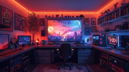 Game room, such as game consoles, controllers or posters of your favorite games