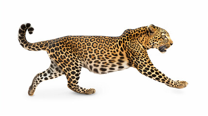 Leopardo no fundo branco