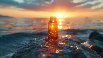 Liquid Multivitamin A Refreshing Dose of Vibrant Sunset Hues and Wellness - obrazy, fototapety, plakaty