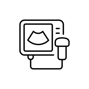 USG scan outline icons, minimalist vector illustration ,simple transparent graphic element .Isolated on white background