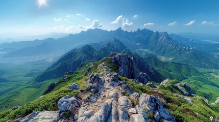 Mountain peaks in Bukhansan National Park