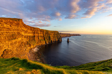 Cliffs of Moher at sunset. Ireland