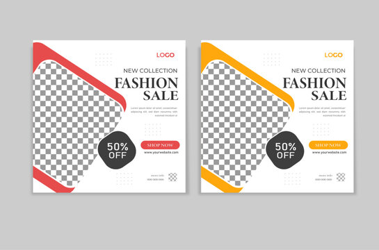 social media fashion post design template.