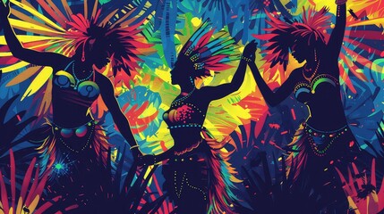 Illustration of Brazilian Samba music culture