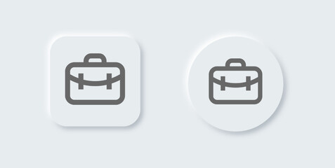 Obraz premium Briefcase line icon in neomorphic design style. Business signs vector illustration.