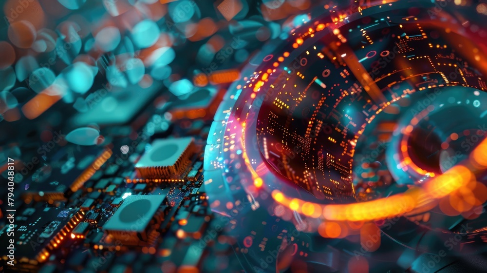 Poster microchips visualized in three dimensions with a lens
