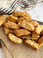 Italian Cantuccini cookies with pistachio 