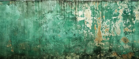 Peeling Green Paint on a Vintage Textured Wall